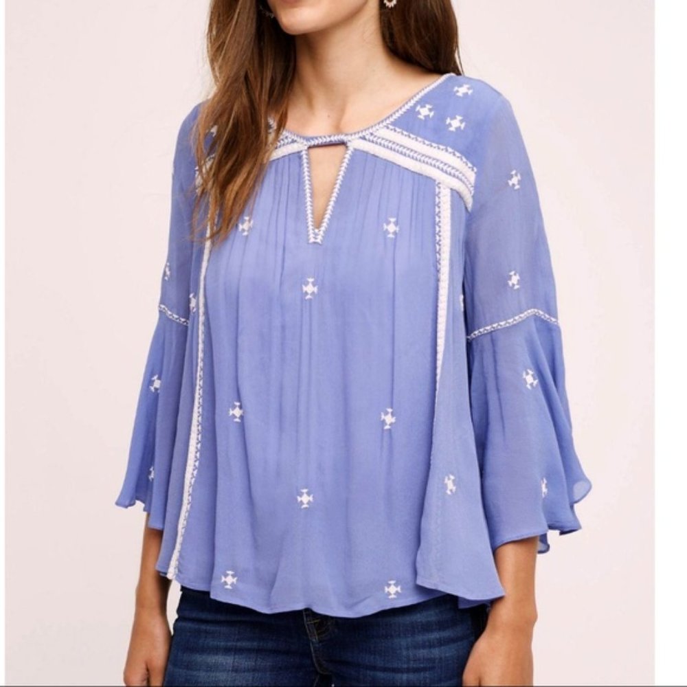 Anthropologie Floreat Adena Blouse Embroidered